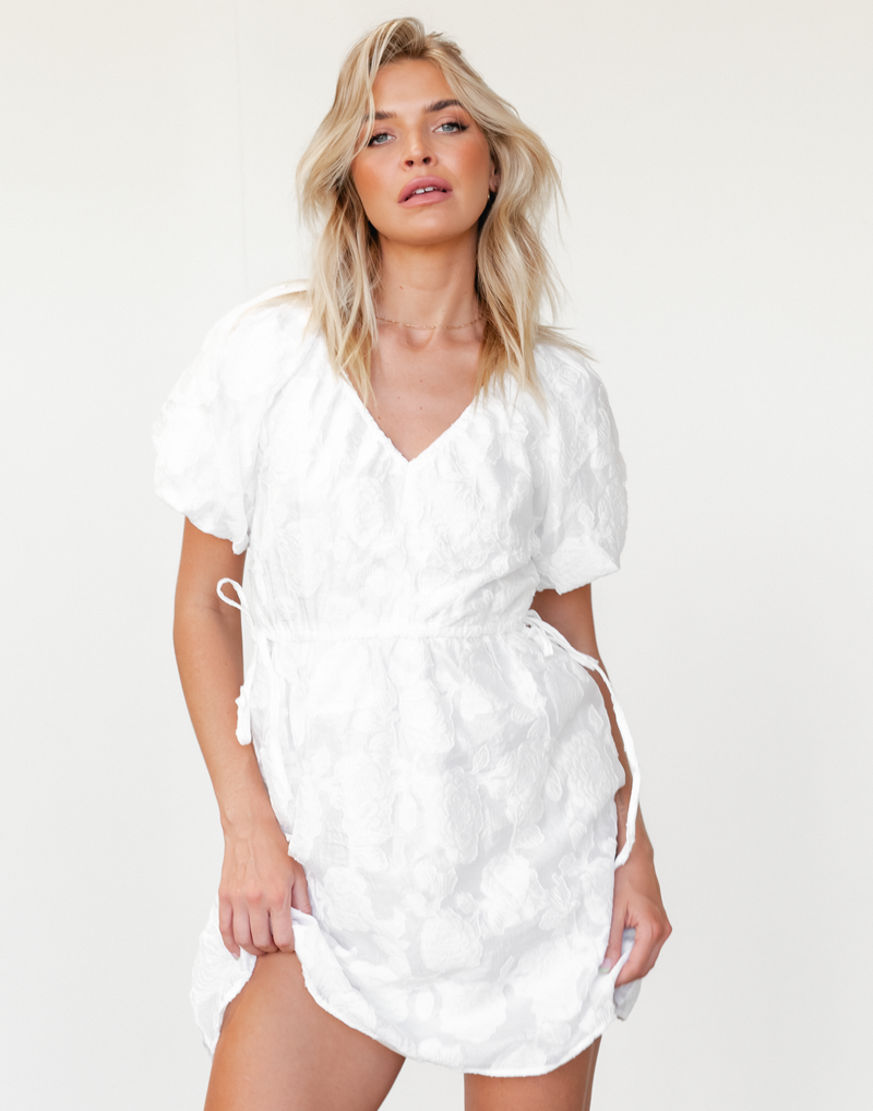 Pearl Mini Dress (White) - Short Sleeve Dress – CHARCOAL